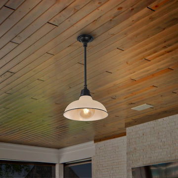 Jasper 12.25" Farmhouse Industrial Indoor/Outdoor Iron LED Pendant